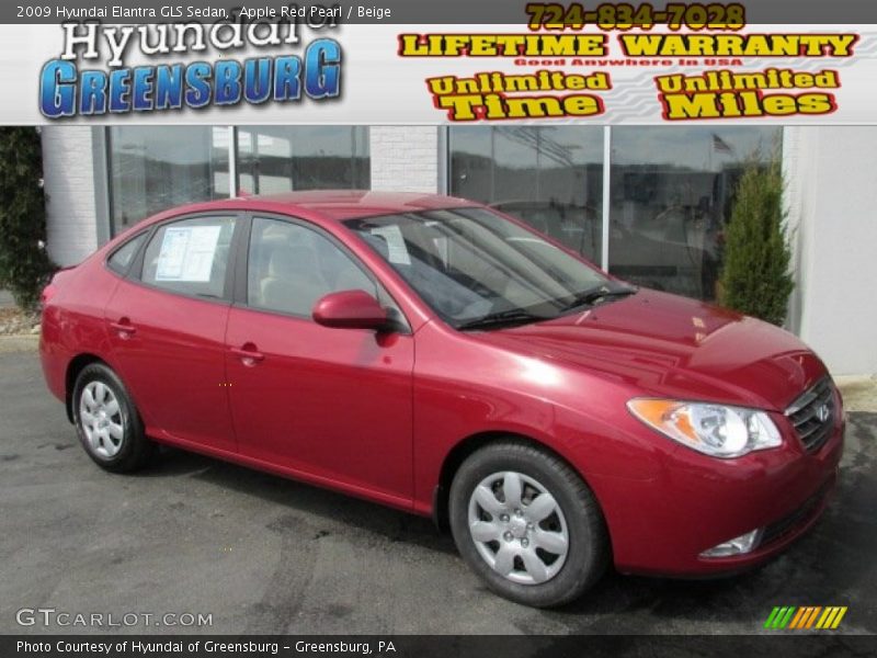 Apple Red Pearl / Beige 2009 Hyundai Elantra GLS Sedan