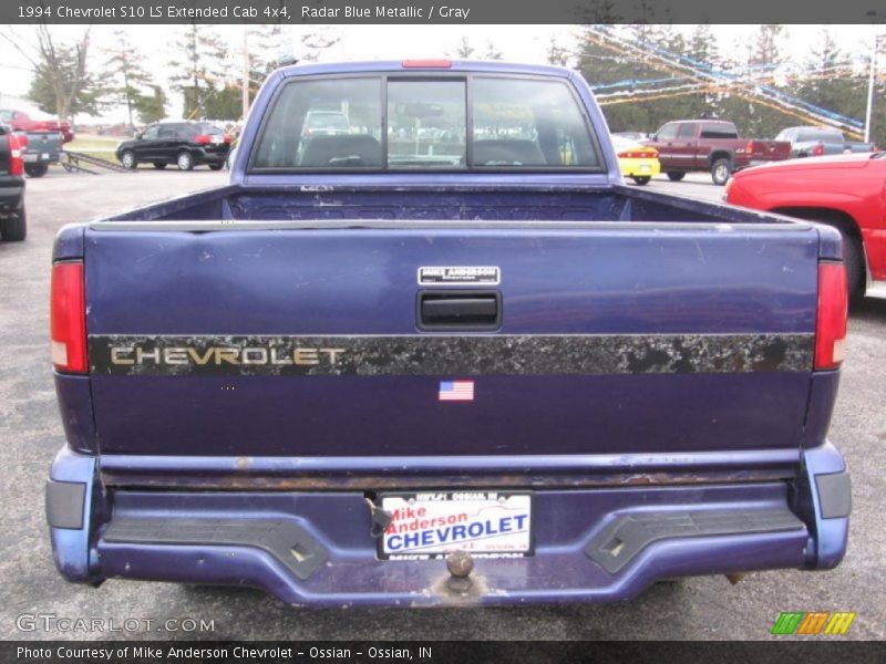 Radar Blue Metallic / Gray 1994 Chevrolet S10 LS Extended Cab 4x4