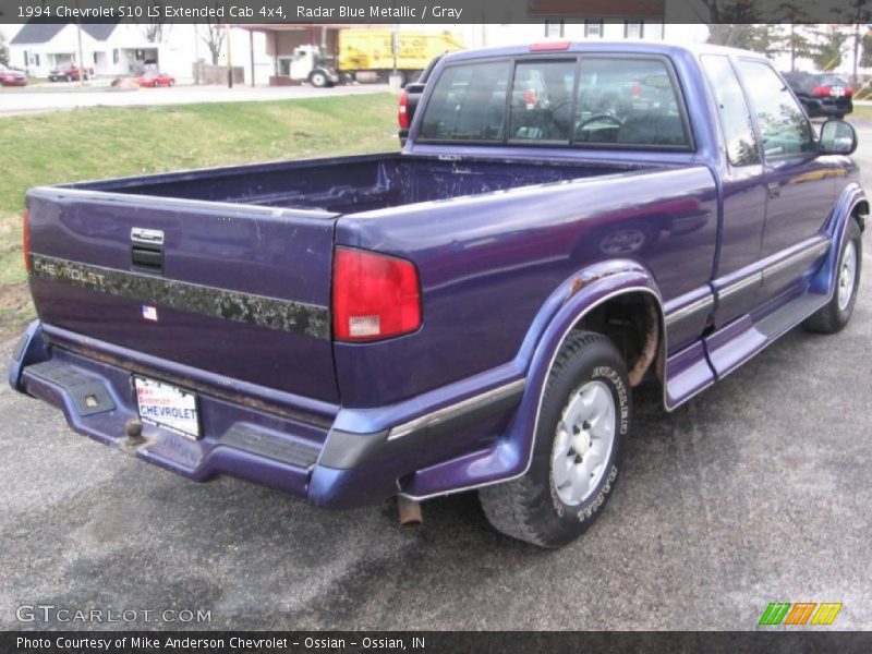 Radar Blue Metallic / Gray 1994 Chevrolet S10 LS Extended Cab 4x4