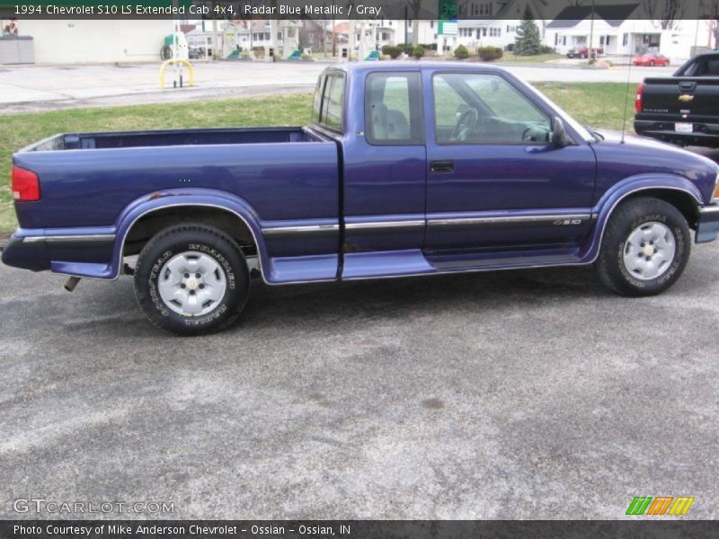 Radar Blue Metallic / Gray 1994 Chevrolet S10 LS Extended Cab 4x4