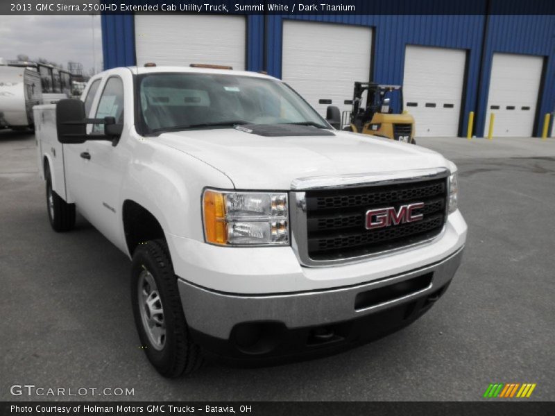 Summit White / Dark Titanium 2013 GMC Sierra 2500HD Extended Cab Utility Truck