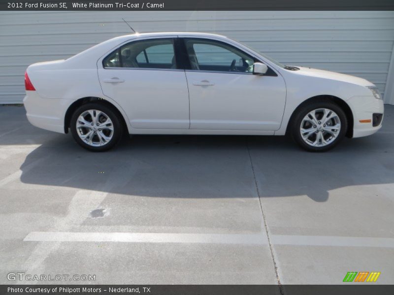 White Platinum Tri-Coat / Camel 2012 Ford Fusion SE