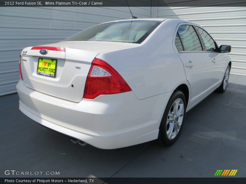 White Platinum Tri-Coat / Camel 2012 Ford Fusion SE