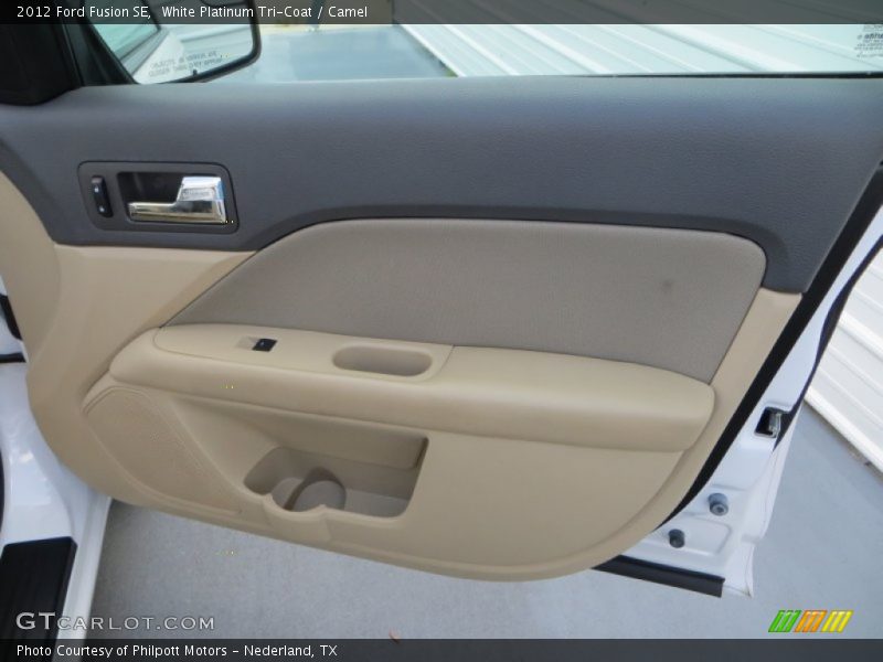 White Platinum Tri-Coat / Camel 2012 Ford Fusion SE