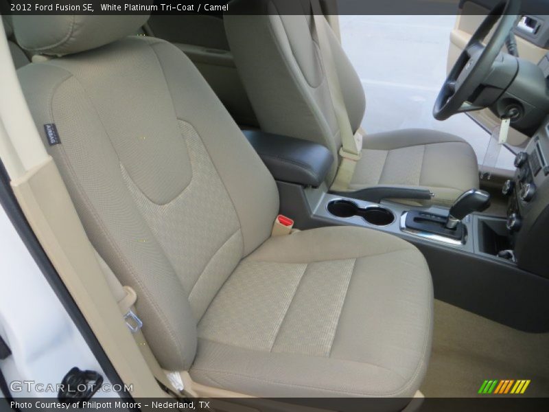 White Platinum Tri-Coat / Camel 2012 Ford Fusion SE