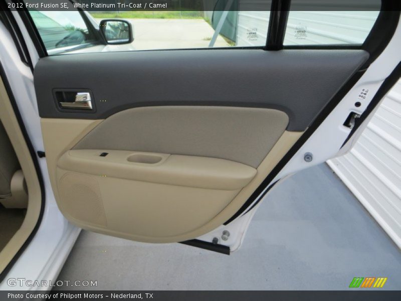 White Platinum Tri-Coat / Camel 2012 Ford Fusion SE