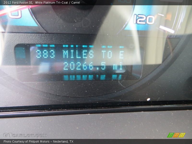 White Platinum Tri-Coat / Camel 2012 Ford Fusion SE
