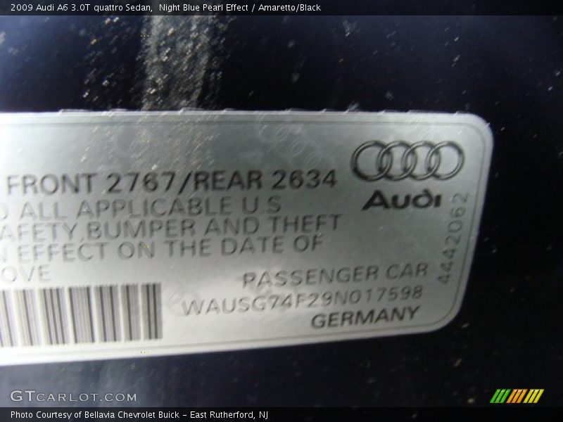 Night Blue Pearl Effect / Amaretto/Black 2009 Audi A6 3.0T quattro Sedan