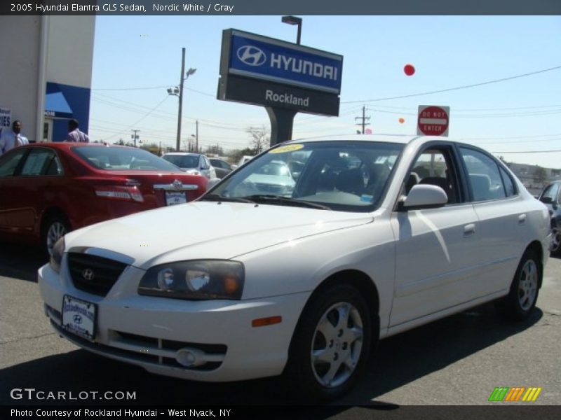 Nordic White / Gray 2005 Hyundai Elantra GLS Sedan