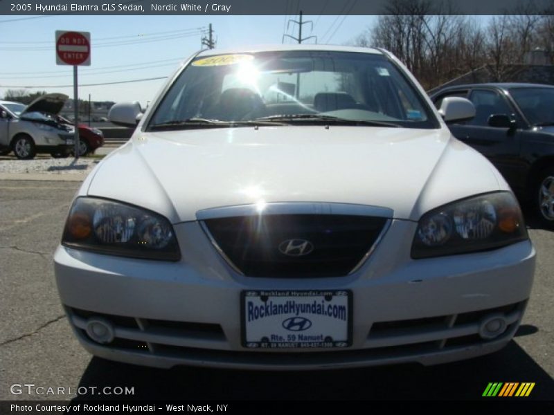 Nordic White / Gray 2005 Hyundai Elantra GLS Sedan