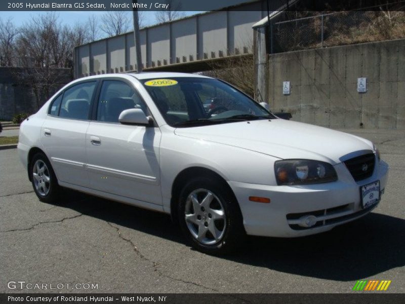 Nordic White / Gray 2005 Hyundai Elantra GLS Sedan