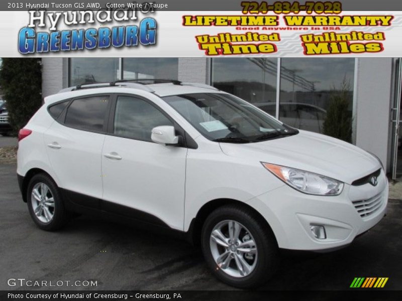 Cotton White / Taupe 2013 Hyundai Tucson GLS AWD