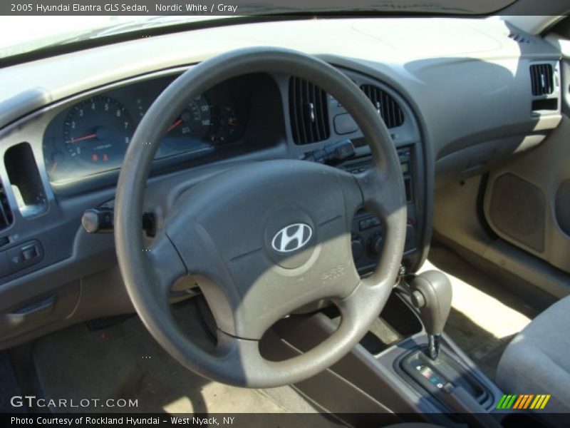 Nordic White / Gray 2005 Hyundai Elantra GLS Sedan