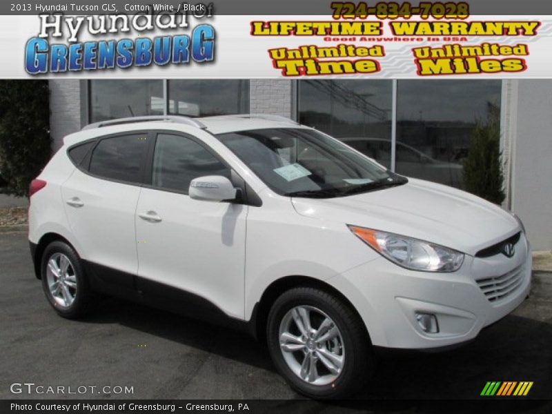 Cotton White / Black 2013 Hyundai Tucson GLS