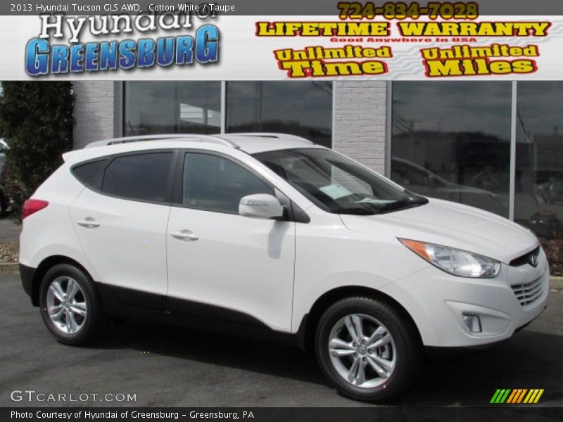 Cotton White / Taupe 2013 Hyundai Tucson GLS AWD