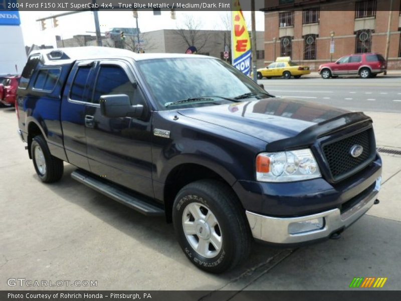 True Blue Metallic / Medium/Dark Flint 2004 Ford F150 XLT SuperCab 4x4