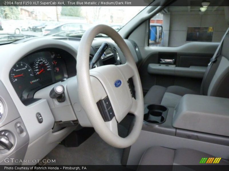 True Blue Metallic / Medium/Dark Flint 2004 Ford F150 XLT SuperCab 4x4