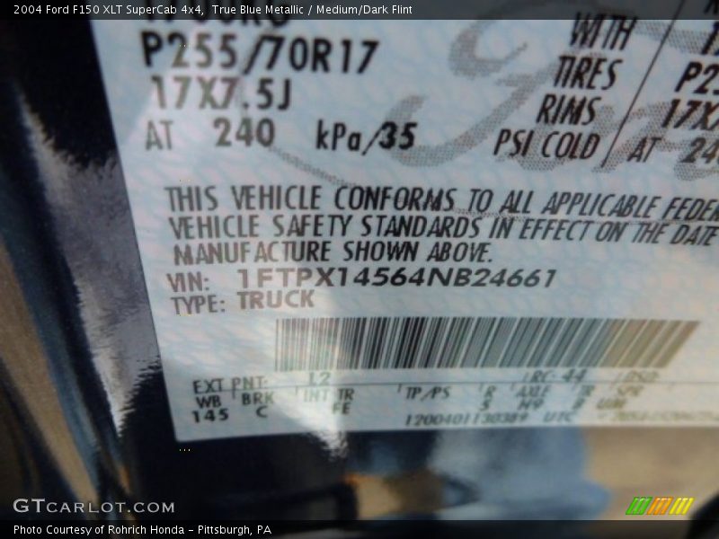 True Blue Metallic / Medium/Dark Flint 2004 Ford F150 XLT SuperCab 4x4