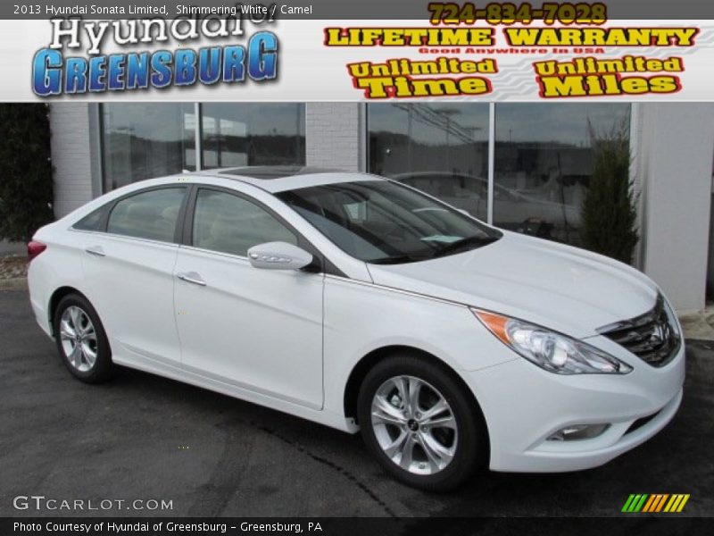 Shimmering White / Camel 2013 Hyundai Sonata Limited