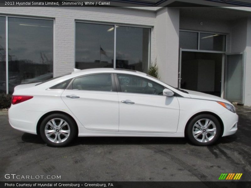 Shimmering White / Camel 2013 Hyundai Sonata Limited