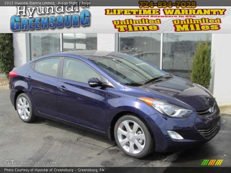 Indigo Night / Beige 2013 Hyundai Elantra Limited