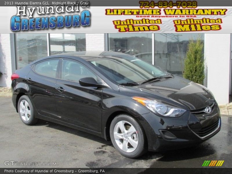 Midnight Black / Gray 2013 Hyundai Elantra GLS