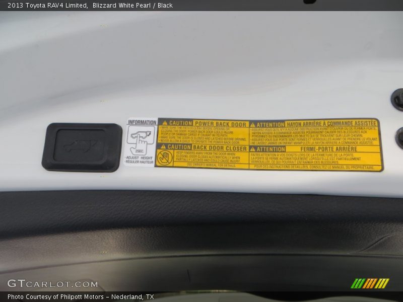 Blizzard White Pearl / Black 2013 Toyota RAV4 Limited
