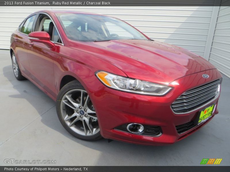 Ruby Red Metallic / Charcoal Black 2013 Ford Fusion Titanium