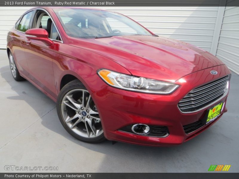 Ruby Red Metallic / Charcoal Black 2013 Ford Fusion Titanium