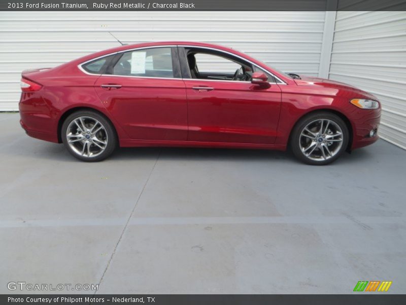 Ruby Red Metallic / Charcoal Black 2013 Ford Fusion Titanium