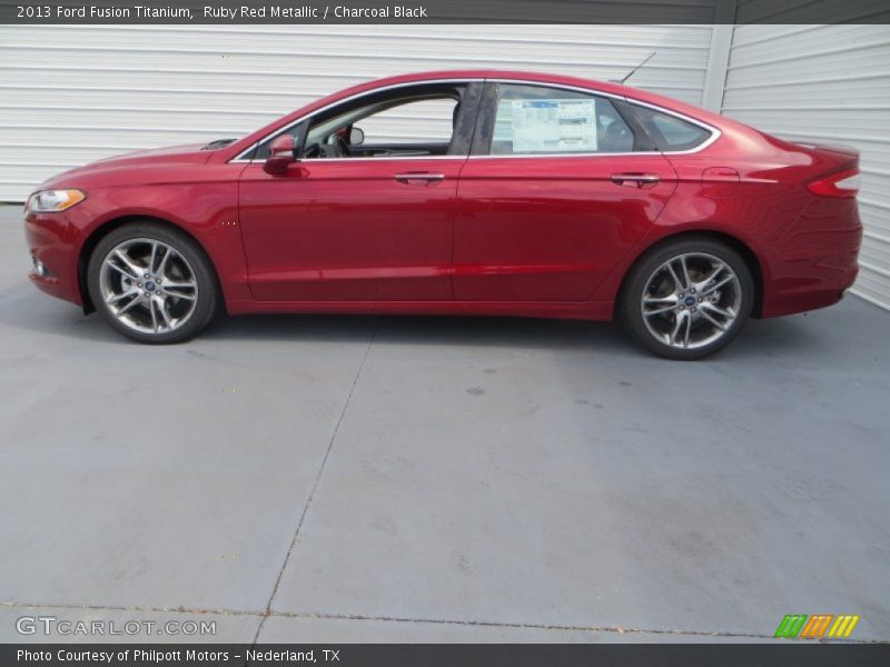 Ruby Red Metallic / Charcoal Black 2013 Ford Fusion Titanium
