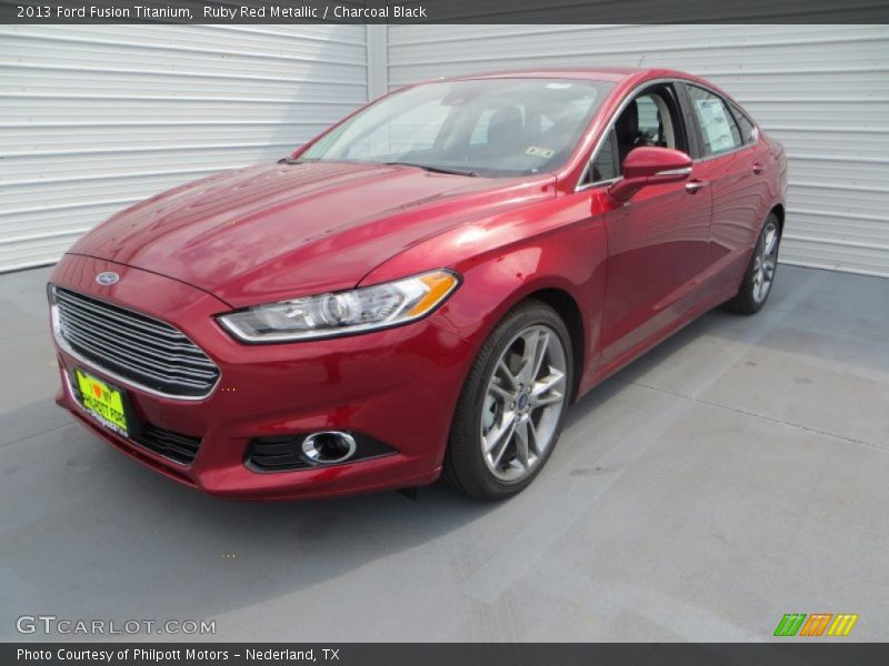 Ruby Red Metallic / Charcoal Black 2013 Ford Fusion Titanium