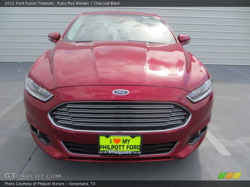 Ruby Red Metallic / Charcoal Black 2013 Ford Fusion Titanium