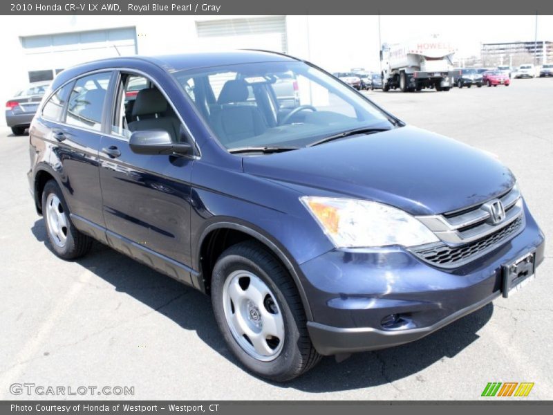 Royal Blue Pearl / Gray 2010 Honda CR-V LX AWD