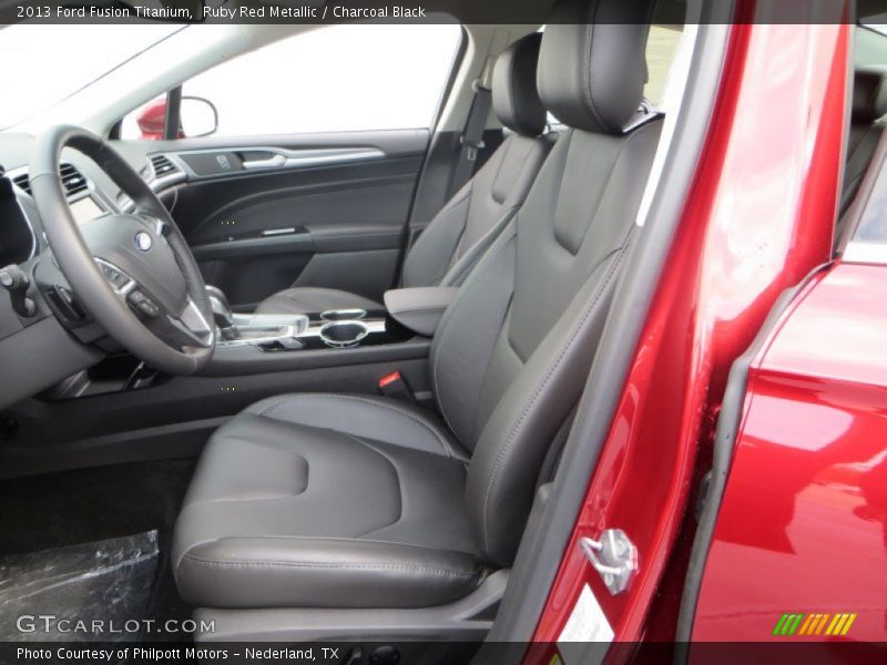 Ruby Red Metallic / Charcoal Black 2013 Ford Fusion Titanium