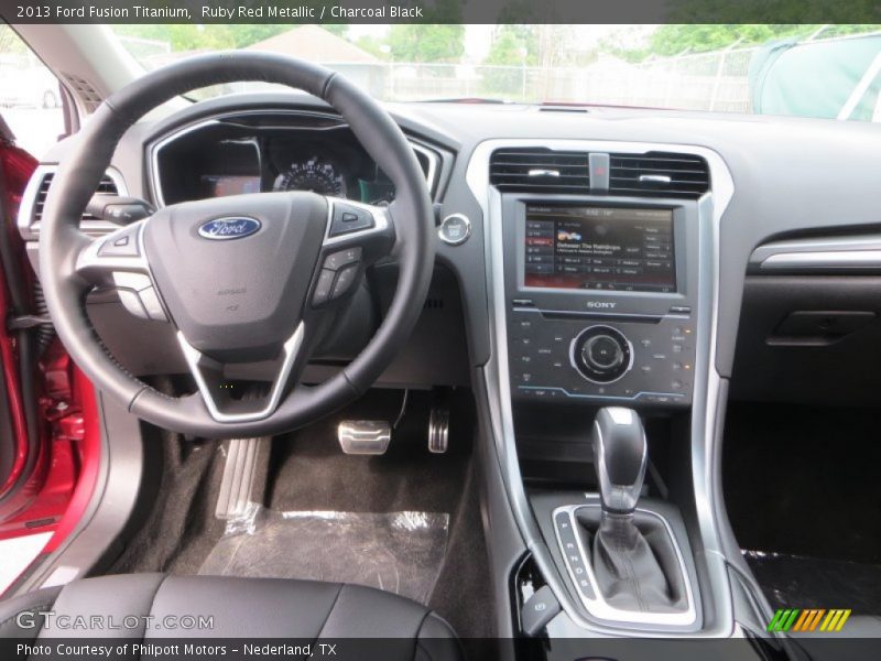 Ruby Red Metallic / Charcoal Black 2013 Ford Fusion Titanium