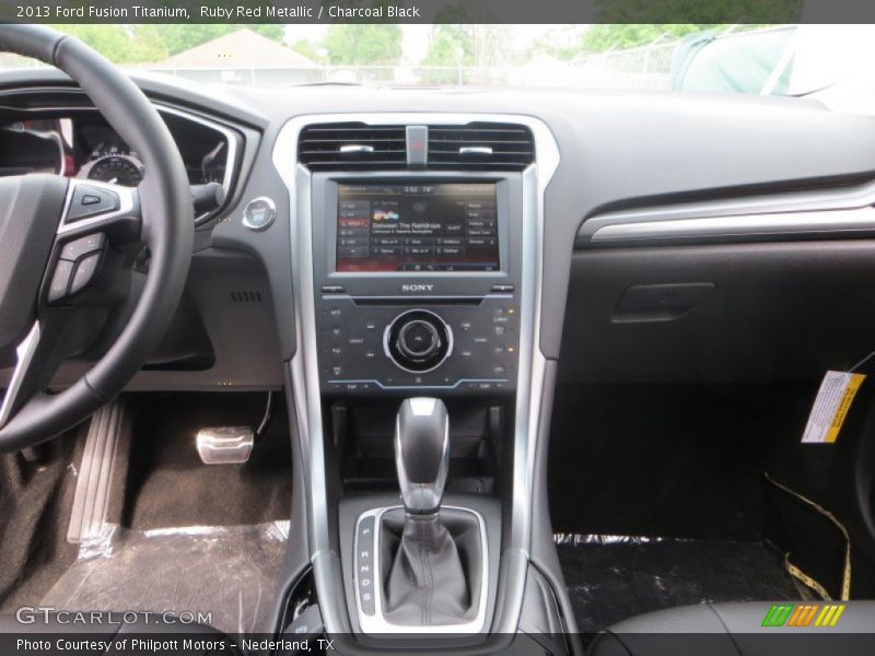 Ruby Red Metallic / Charcoal Black 2013 Ford Fusion Titanium