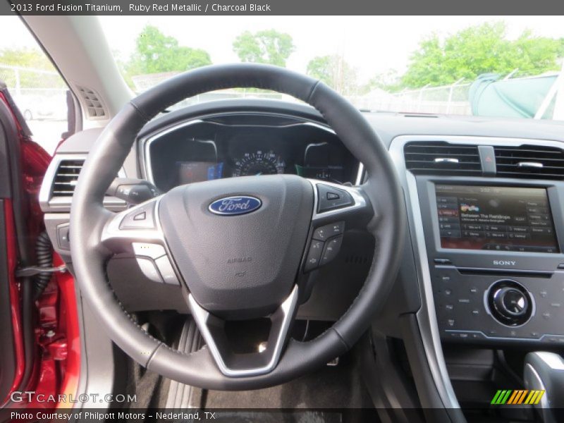 Ruby Red Metallic / Charcoal Black 2013 Ford Fusion Titanium