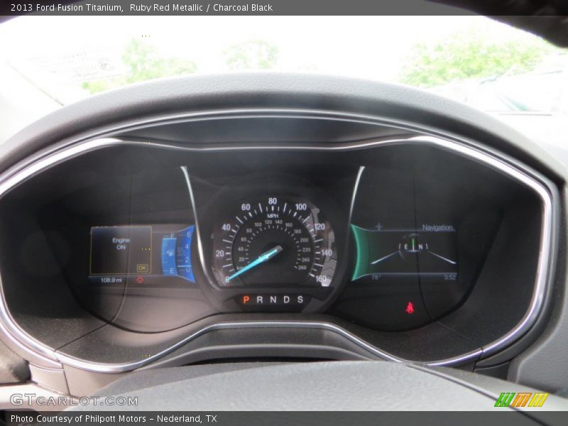 Ruby Red Metallic / Charcoal Black 2013 Ford Fusion Titanium