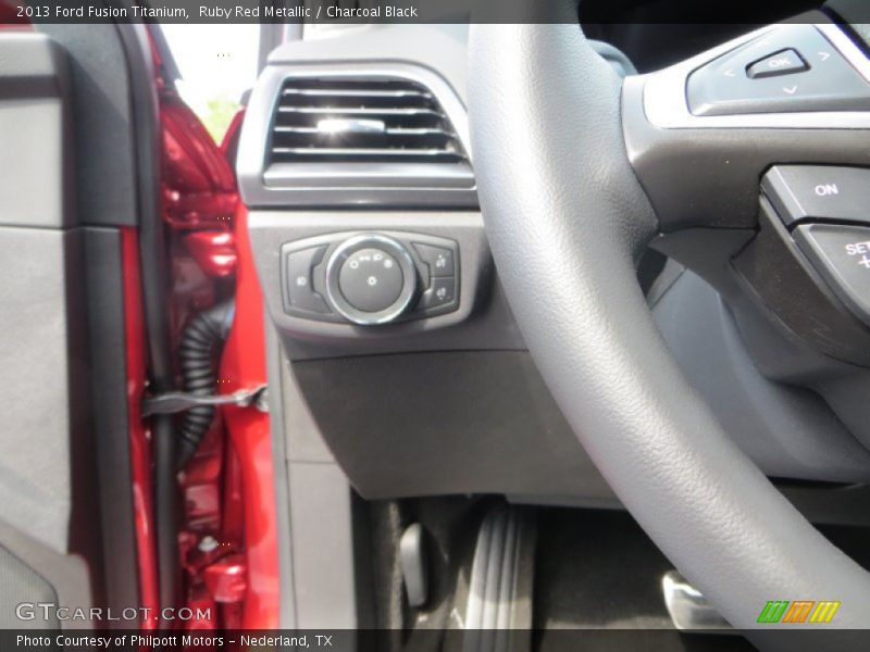 Ruby Red Metallic / Charcoal Black 2013 Ford Fusion Titanium