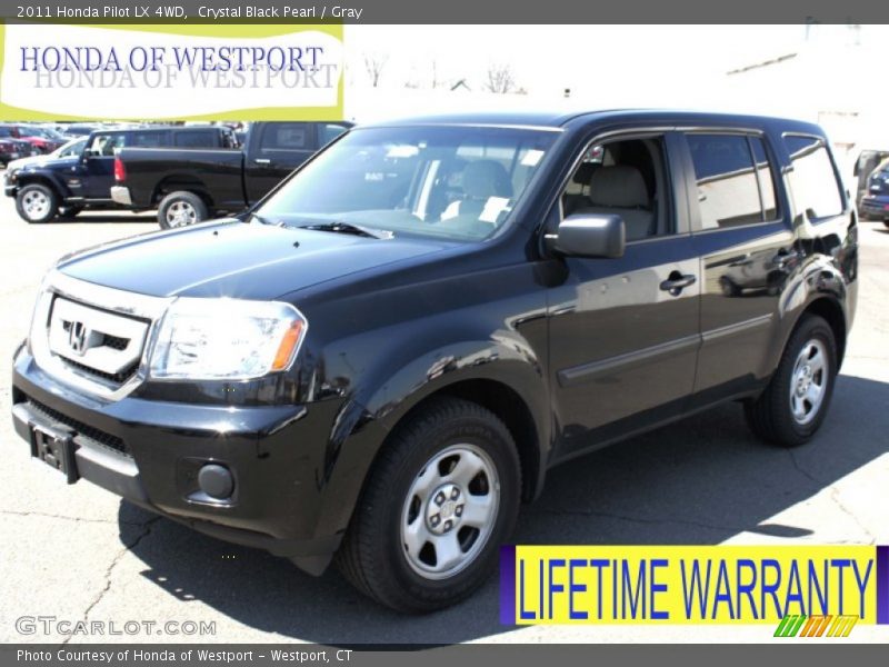 Crystal Black Pearl / Gray 2011 Honda Pilot LX 4WD