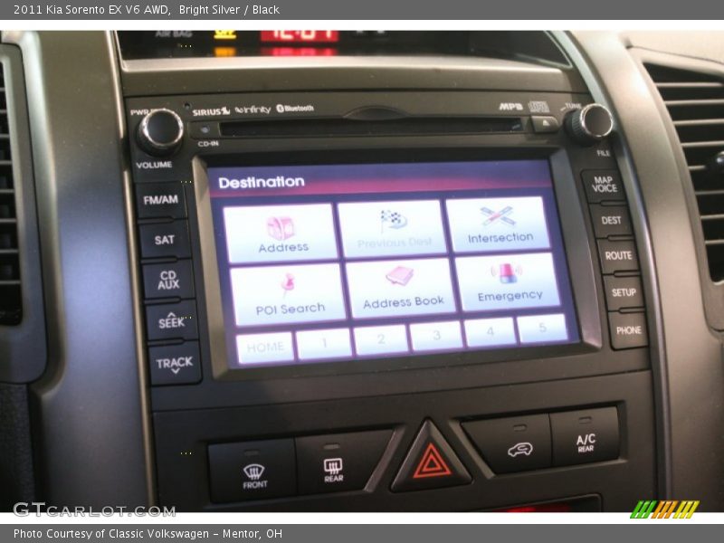 Bright Silver / Black 2011 Kia Sorento EX V6 AWD