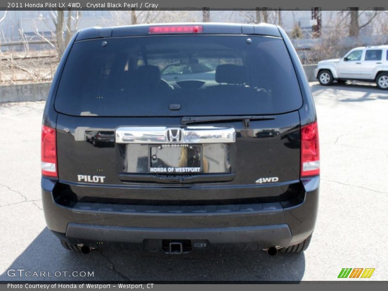 Crystal Black Pearl / Gray 2011 Honda Pilot LX 4WD