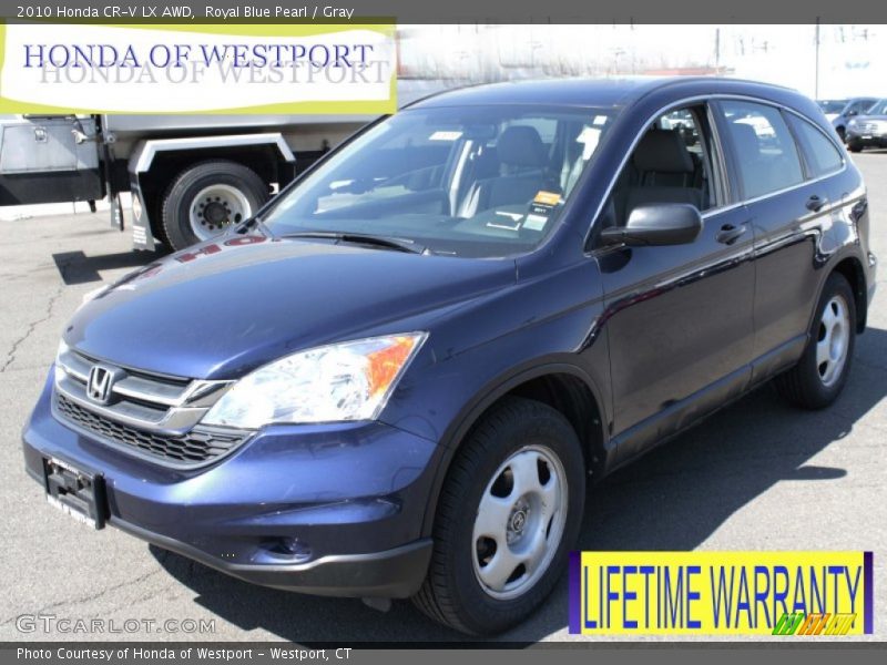 Royal Blue Pearl / Gray 2010 Honda CR-V LX AWD