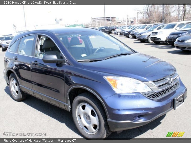 Royal Blue Pearl / Gray 2010 Honda CR-V LX AWD