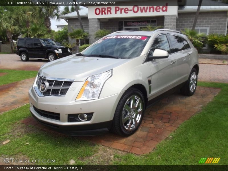 Gold Mist / Shale/Brownstone 2010 Cadillac SRX 4 V6 Turbo AWD