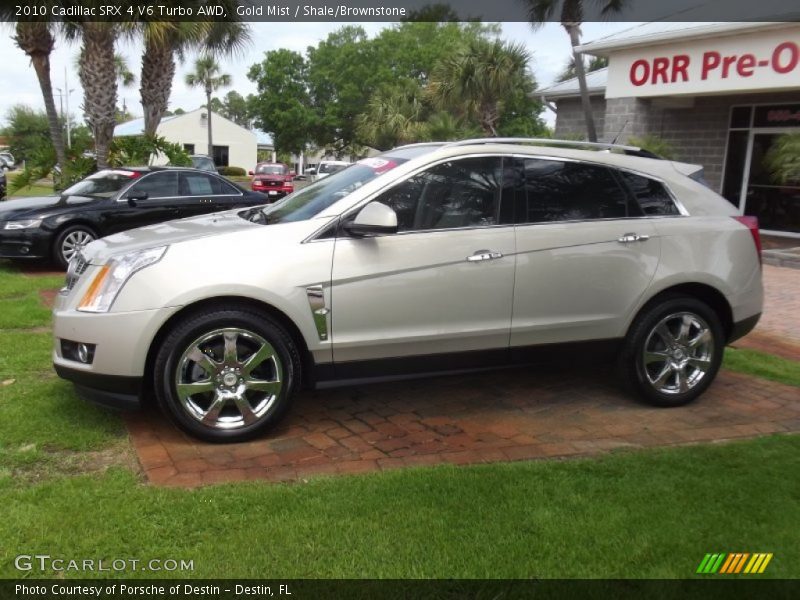 Gold Mist / Shale/Brownstone 2010 Cadillac SRX 4 V6 Turbo AWD