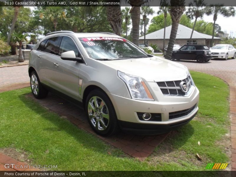 Gold Mist / Shale/Brownstone 2010 Cadillac SRX 4 V6 Turbo AWD
