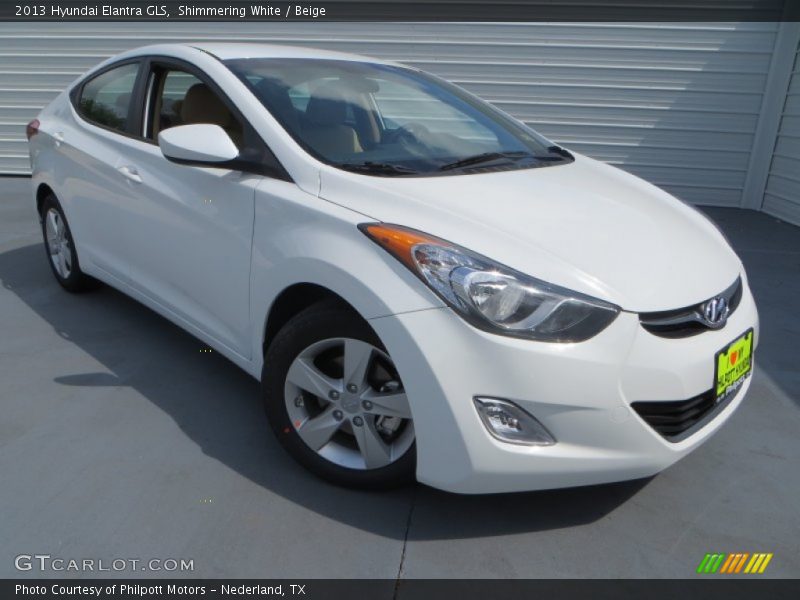 Shimmering White / Beige 2013 Hyundai Elantra GLS