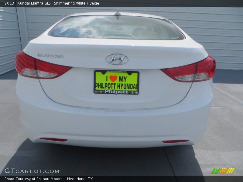 Shimmering White / Beige 2013 Hyundai Elantra GLS